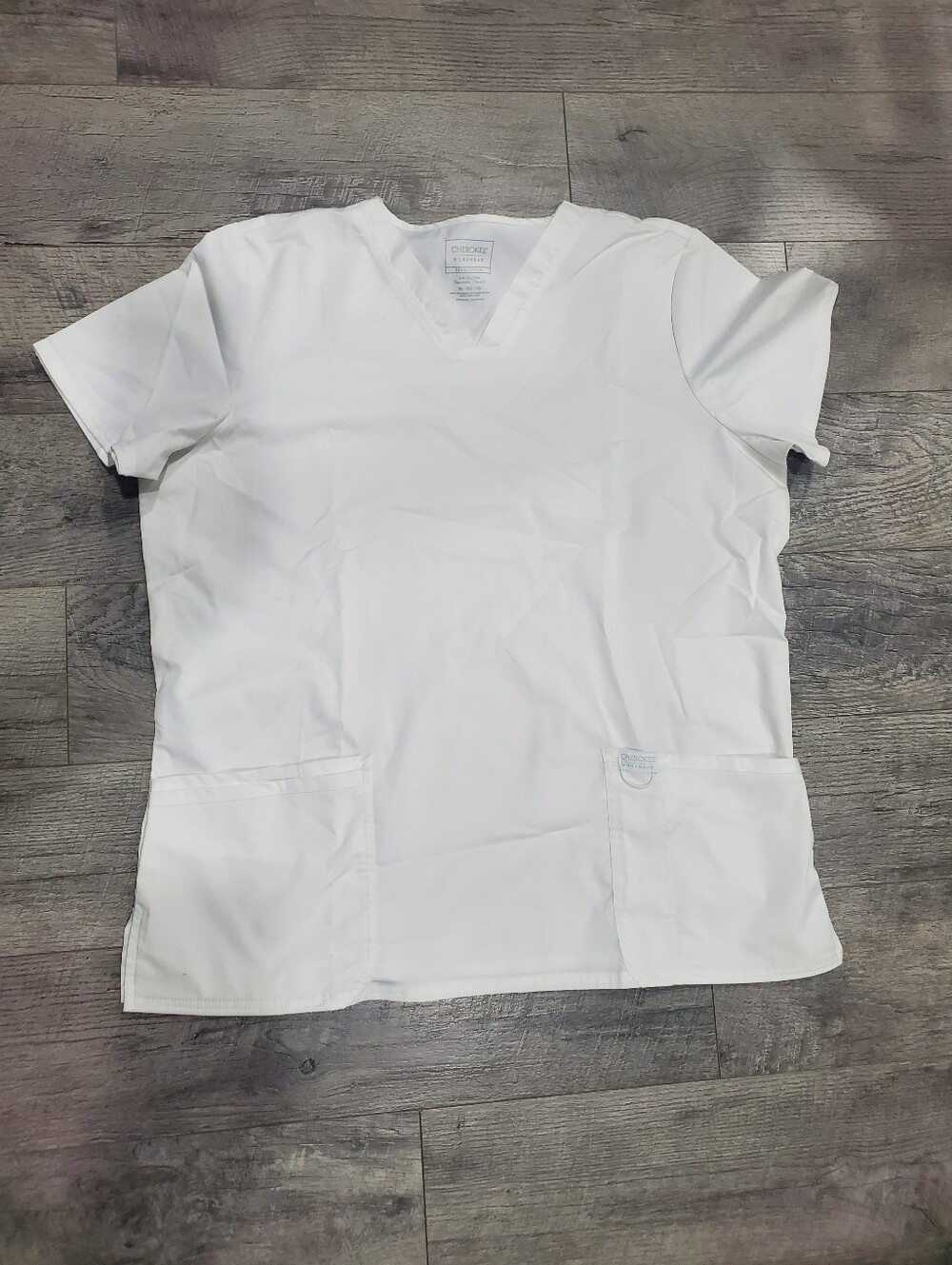 Cherokee Workwear White Scrub Top
